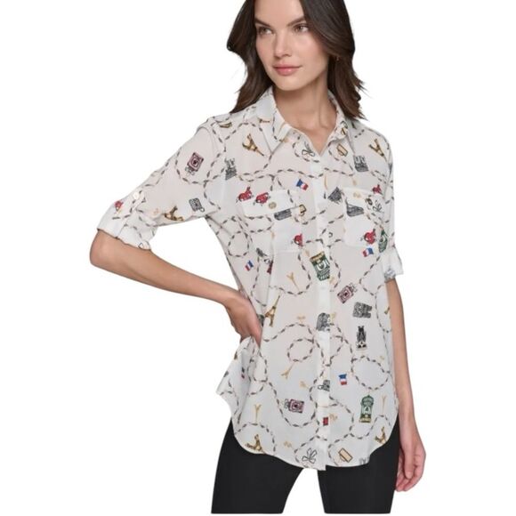 Karl Lagerfeld Tops - KARL LAGERFELD Paris Whimsy Charm Blouse